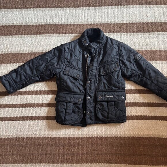 Barbour International Classic Black Quilted Jacket Size XXS / 2T-3T - Picture 5 of 5